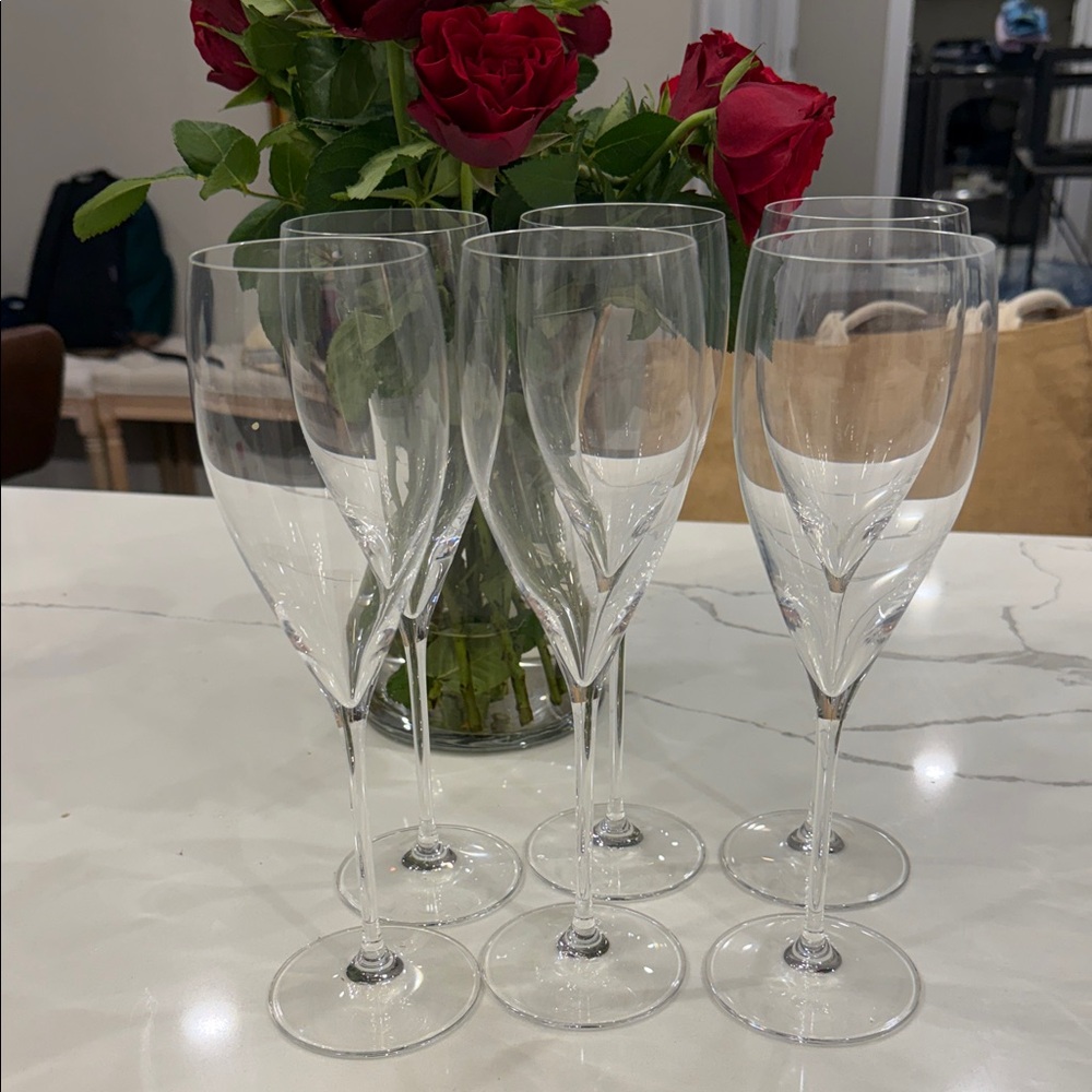 Riedel set of 6 Crystal Champagne Flutes